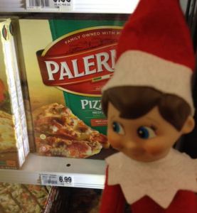 Tucker the merry elf is doing some comparison shopping on supplies.
